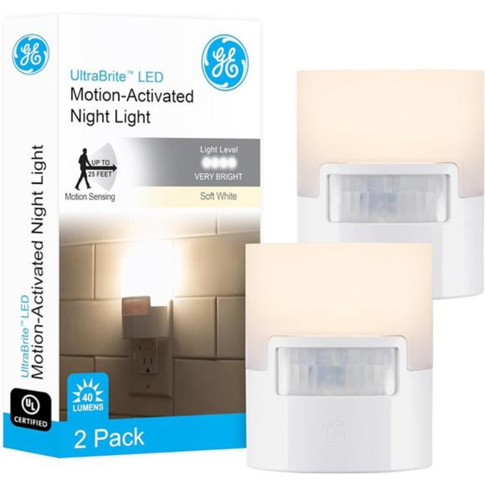 LED Motion Sensor Night Light, Plug into wall, 40 Lumens, Soft White, Bedroom